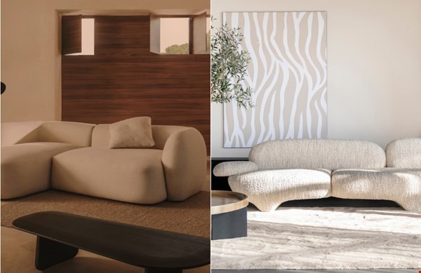 Woonkamer en eethoek in één rustige stijl Woonkamer en eethoek in één rustige stijl